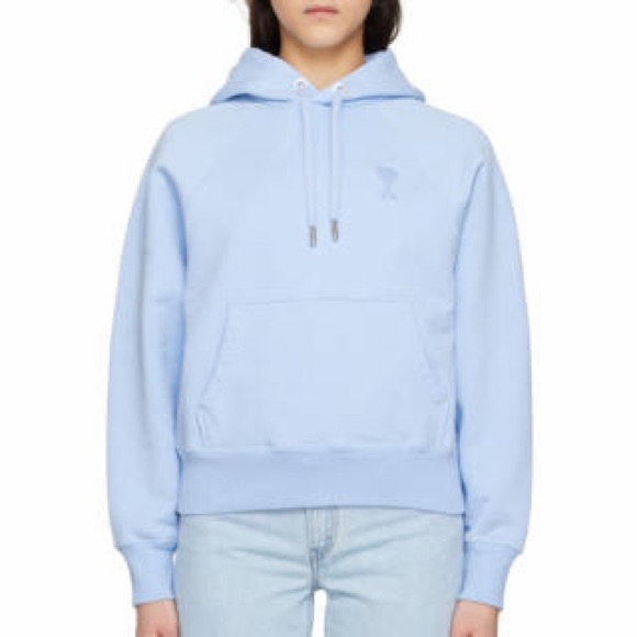Ami Paris Blue Ami De Coeur Hoodie